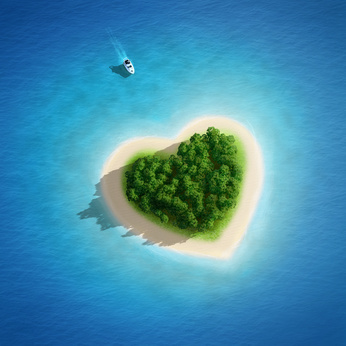 stunning heart shaped island