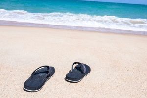 flip flops on beach